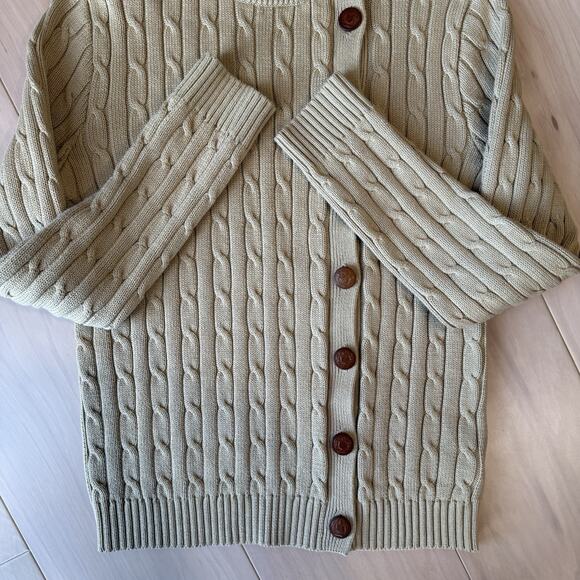 Lauren Ralph Lauren Cable Knit Sweater Women's Small Khaki - Picture 6 of 9